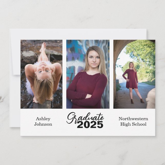 Timographie Graduation Party Photo Invitation (Devant)