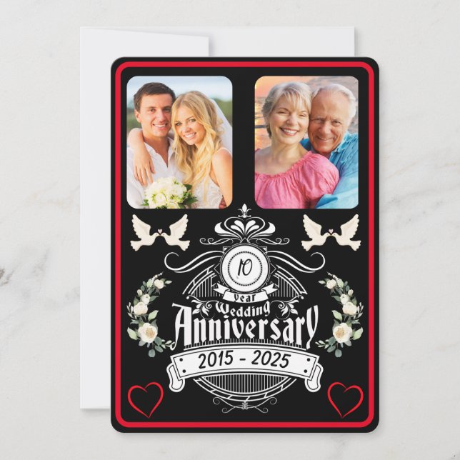 Tin Jubilee 2 Photo Invitation du 10e anniversaire (Devant)