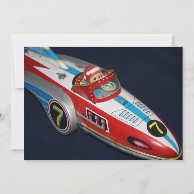 Tin Toy Space/Rocket Ship Invitation (Devant)