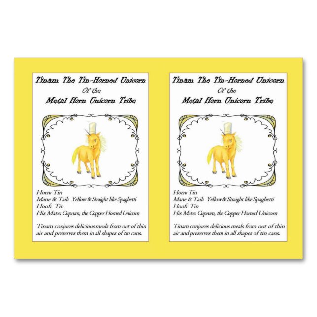 Tinam La Carte De Trading Unicorn À Cornes Tin - (Devant)