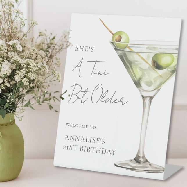 Tini Bit Older Martini Panneau de Bienvenue pour u (Tini Bit Older Martini Birthday Party Welcome Sign)