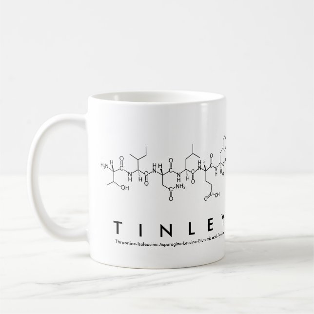 Tinley peptide nom mug (Gauche)