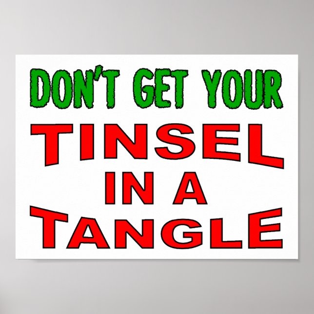 Tinsel dans un Tangle Funny Poster (Devant)