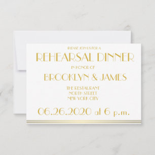 Tiny Gold Great Gatsby Mariage Invitations de répé