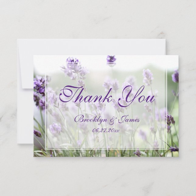 Tiny Lavender sur mesure Carte de remerciements bo (Devant)