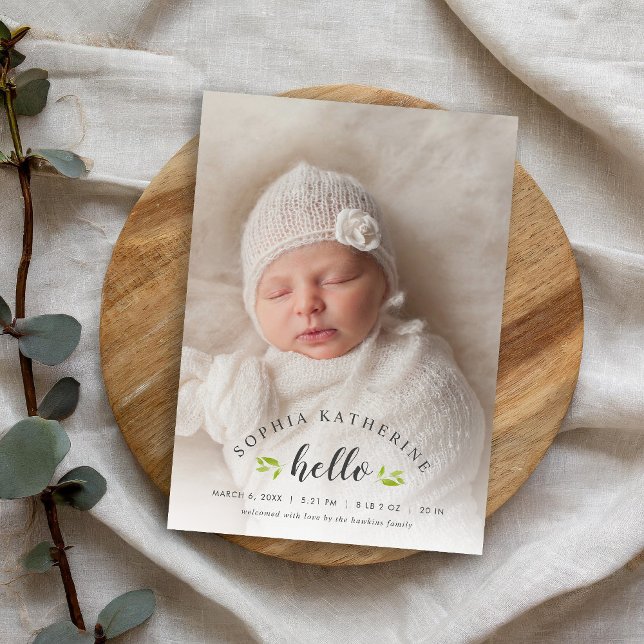 Tiny Twigs Photo Overlay Faire-part de naissance (Créateur téléchargé)