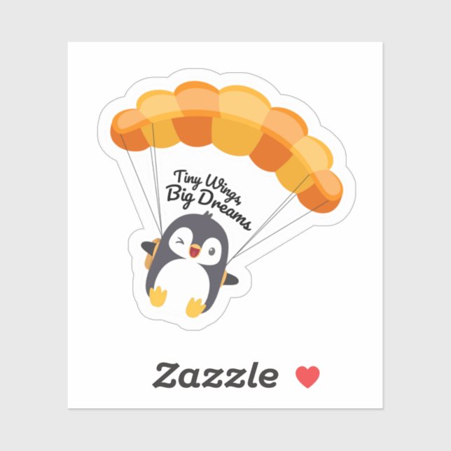 Tiny Wings, Big Dreams Penguin Sticker (Feuille)