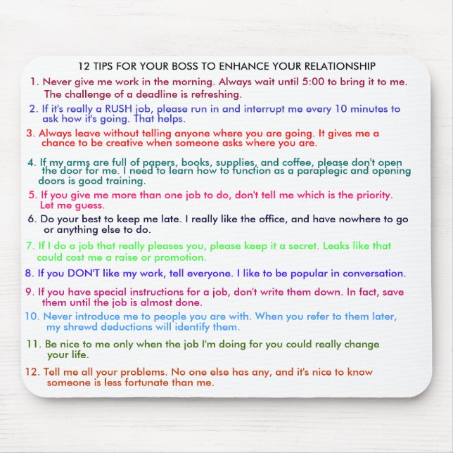 TIP POUR QUE LE PATRON AUGMENTE le tapis de souris (Devant)