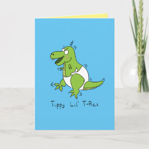 Tippy Lil T-Rex Baby Dinosaur Carte de voeux
