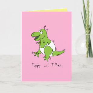 Tippy Lil T-Rex Baby Dinosaur Carte de voeux migno