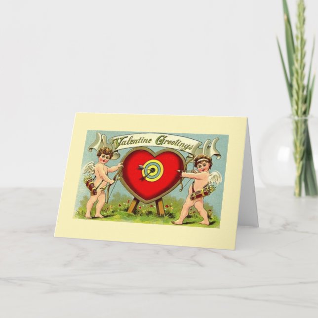 Tir à l'arc cupide victorien Valentine Carte de vo (Devant)