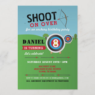 Tir à l'arc Invitation Anniversaire Flèches fléché