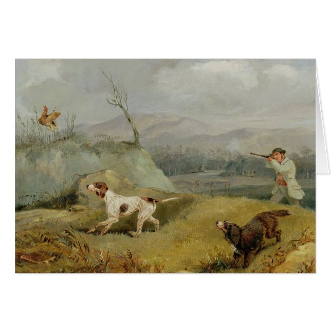 Tir de grouse (huile sur la toile) (Devant horizontal)