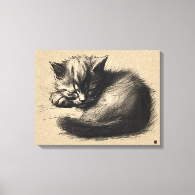 Tirage Kitten Dessin Toile Emballée Impression (Recto)