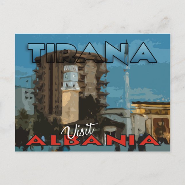 Tirana, visite Albanie carte postale (Devant)