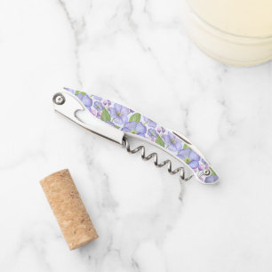 Tire-bouchon Aquarelle Violettes Violettes & Motif Floral