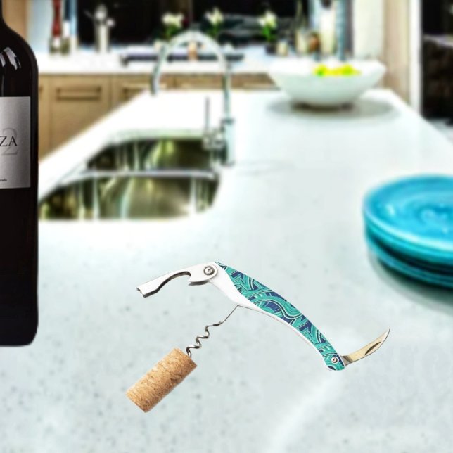 Tire-bouchon Autoroutes (The vibrant, Abstract design on Highways Waiter's Corkscrew, gives wine opening, a unique flair!)