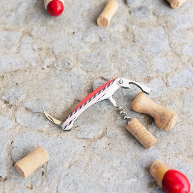 Tire-bouchon Bandes rouges et noires (Corkscrew Bottle Opener)
