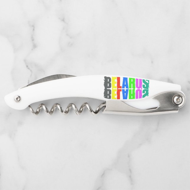 Tire-bouchon Biélorussie Colorful Happy Lettres (Dos)