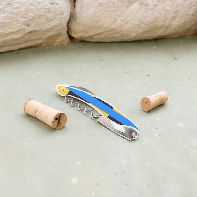 Tire-bouchon Bleu jaune (Corkscrew Bottle Opener)