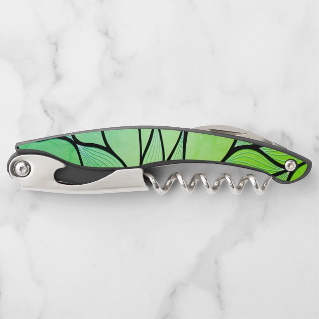 Tire-bouchon Bright Green Hues Creative Leave Motif (Devant)