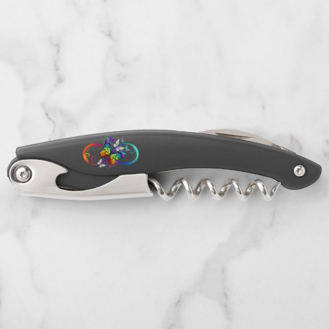Tire-bouchon Bright infinity with rainbow butterfly (Devant)