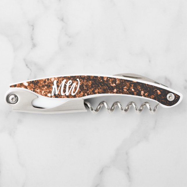 Tire-bouchon Bronze faux parties scintillant scintille Monogram (Devant)