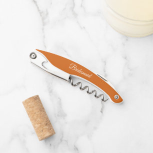 Tire-bouchon Burange Orange Mariage personnalisé Bridesmaid