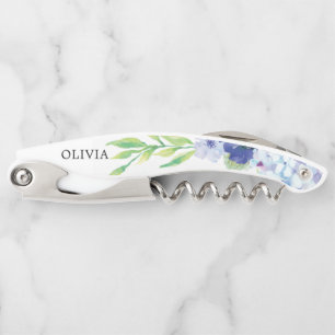 Tire-bouchon Cadeau de Bridesmaid Vis de liège - Hydrangée bleu