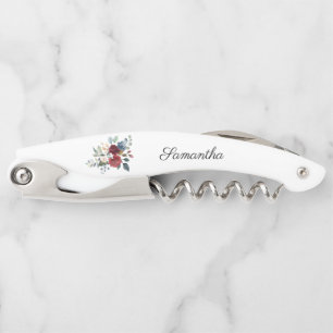 Tire-bouchon Cadeau de demoiselle d'honneur floral Bourgogne Fa