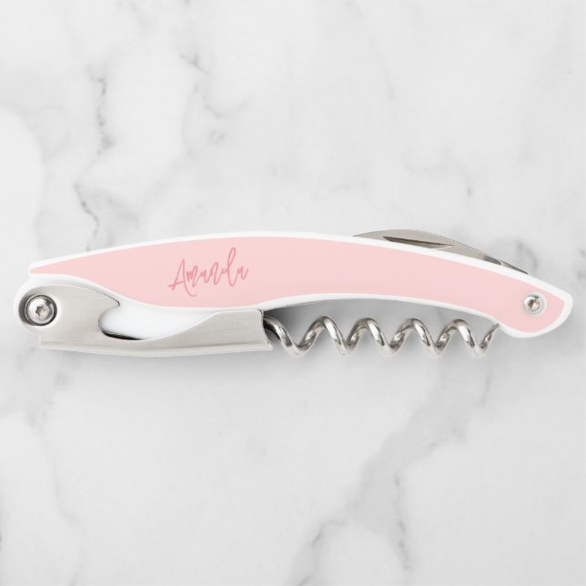 Tire-bouchon Cadeau de femme de chambre rose personnalisé (Devant)