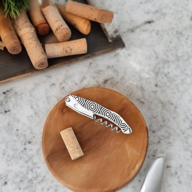 Tire-bouchon Cercles géométriques et Carrés (Corkscrew Bottle Opener)