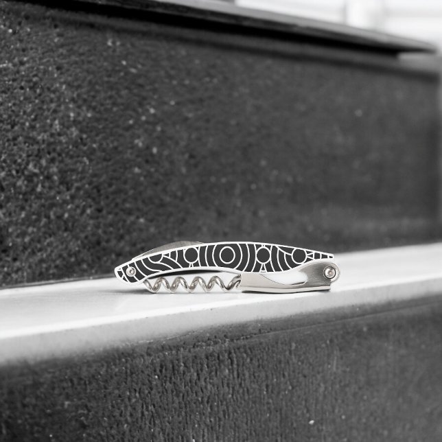 Tire-bouchon Cercles géométriques sans transparence (Corkscrew Bottle Opener)