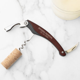 Tire-bouchon Chic Élégant Bourgogne Tissu Foncé Rouge Motif Tis