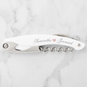 Tire-bouchon Coeur rose de parties scintillantes d'or de
