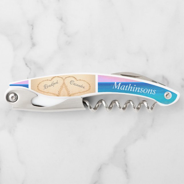 Tire-bouchon Coeurs de coucher de soleil rose roux dans le mari (Devant)