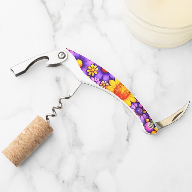 Tire-bouchon Conception de motif floral saisissant (Devant)