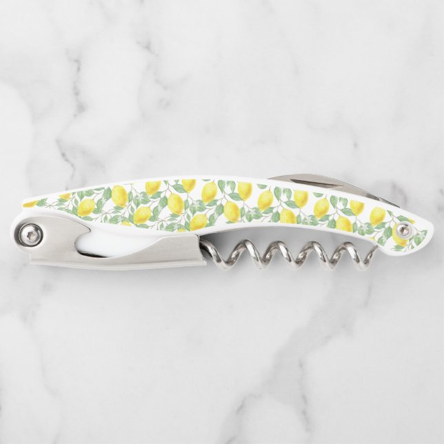 Tire-bouchon Corkscrew Bottle Opener Yellow and White Lemons (Devant)