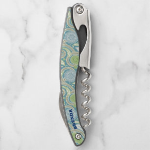 Tire-bouchon Couleurs pastel motif floral vintage paisley