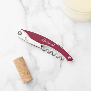 Tire-bouchon Cranberry Red Mariage personnalisé Bridesmaid
