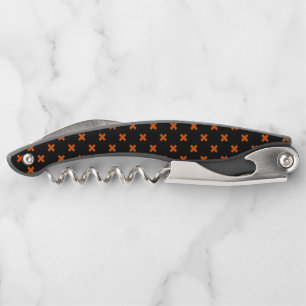 Tire-bouchon Croix orange sur le noir
