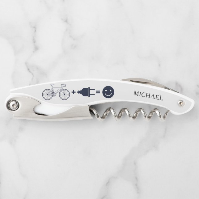 Tire-bouchon Cycliste Personnalisé eBike Me Rend Heureux (Devant)