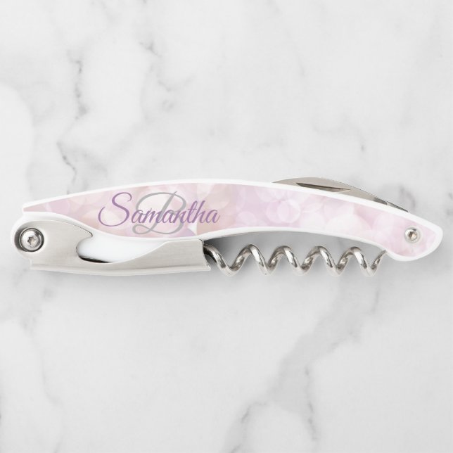 Tire-bouchon de serveur en paillettes de monogramm (Devant)
