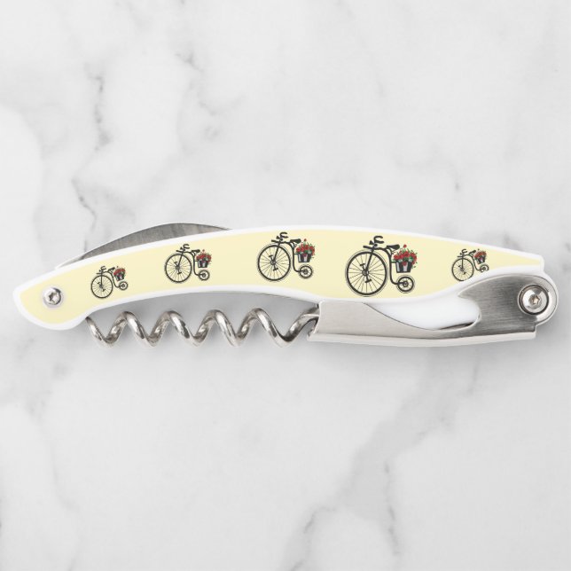 Tire-bouchon de serveur Vélo avec Fleurs (Dos)