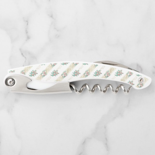 Tire-bouchon de sommelier - Motif Rose Ancienne (Devant)