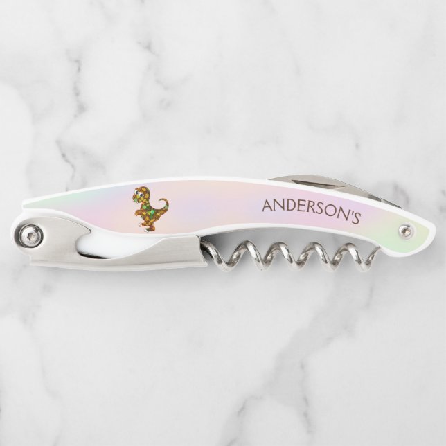 Tire-bouchon Dinosaure coloré (Devant)