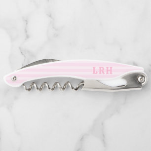 Tire-bouchon Douce Monogramme Initiales Minuscules Rayure de Pl