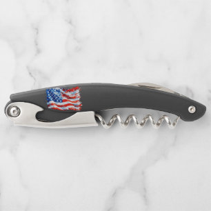 Tire-bouchon Drapeau américain USA Aquarelle 4 juillet