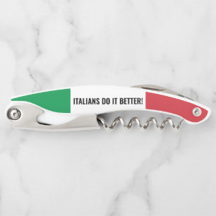 Tire-bouchon Drapeau italien de l'Italie personnalisé pliable S