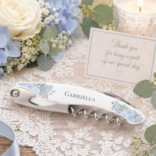 Tire-bouchon Élégant Bleu Poussiéreux Bohème Floral Nom de Demo